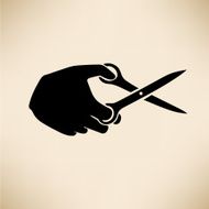 hand with scissors