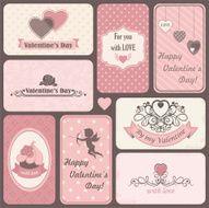 Set of holiday retro cards St Valentine&#039;s Day