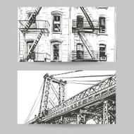 Set of city banner design elements vector illustration N9
