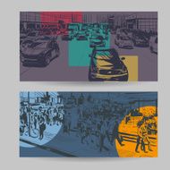 Set of city banner design elements vector illustration N10