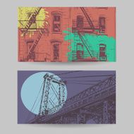 Set of city banner design elements vector illustration N12