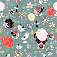 Floral Pattern With Birds N8