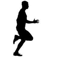 Athlete on running race silhouettes N16