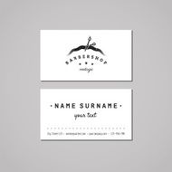 Barbershop business card design concept logo with scissors