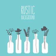 Rustic floral silhouettes background N2