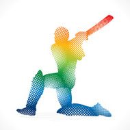 cricket player design halftone style