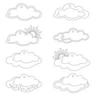 Labels clouds and sun contours