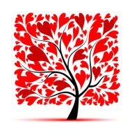 Valentine tree for your design heart shape leaves