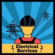 Electricity icon poster