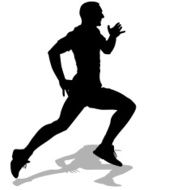 Athlete on running race silhouettes N17