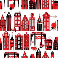 Urban landscape Seamless background pattern N3
