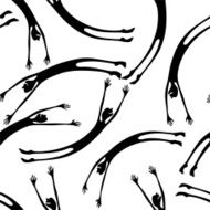 Flying man Seamless pattern
