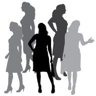 Vector silhouette of businesswoman N168