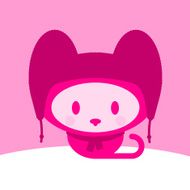 Cute kitten with cap and scarf - vector