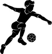 Soccer Boy Kicking Silhouette N2