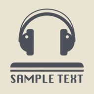 Headphones icon or sign