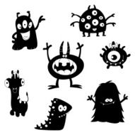 Cute monsters silhouettes N2