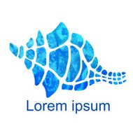 Watercolor sea shell closeup isolated N2