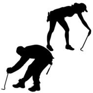 Vector silhouette of a people N343