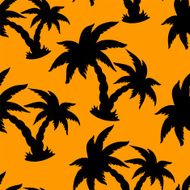 Seamless pattern with silhouettes coconut palm trees N19