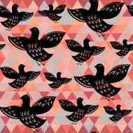 Silhouette of black ethnic birds