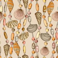Seamless pattern of seashell jewelry N2