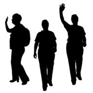 Vector silhouette of a woman with backpack N2
