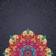background with lace circle hand drawn ornament N6