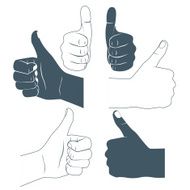 Thumbs up Drawn by hands icons Flat style N2