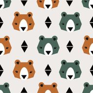 Seamless vector pattern with bears N2