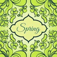 Template with abstract green leaves N2