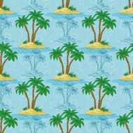 Seamless pattern palm trees N6