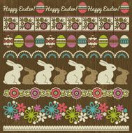 Set of Lace Paper with flower and easter eggs N4