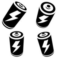 Vector battery silhouette on white background