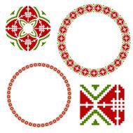 Frame with elements of national Ukrainian embroidery eps10