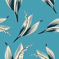 Lily of the valley seamless pattern