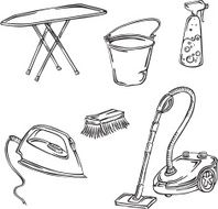 vector silhouettes elements for cleaning