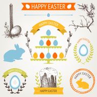 Vector collection of retro Easter icons