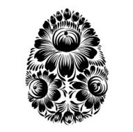 decorative floral silhouette Easter egg N9
