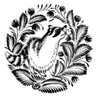 decorative silhouette of a raccoon