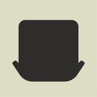 Black silhouette of leprechaun hat on white background