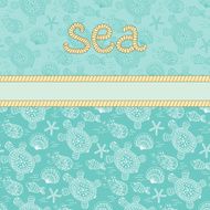Sea banner with marine life