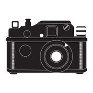 Retro camera in black and white vector N2