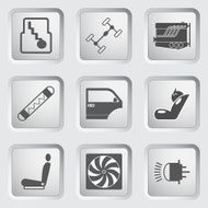 Car part and service icons set 3