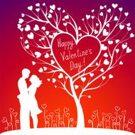 Couple With Valentine&#039;s Tree N2