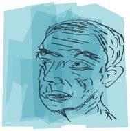 Abstract Elderly Person Sketch