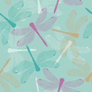 Pattern with Colored Dragonflies