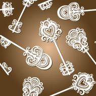 Seamless Ornate Pattern with Keys N2