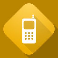 Vector icon of Mobile Phone with a long shadow