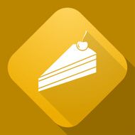 Vector icon of Pie with a long shadow